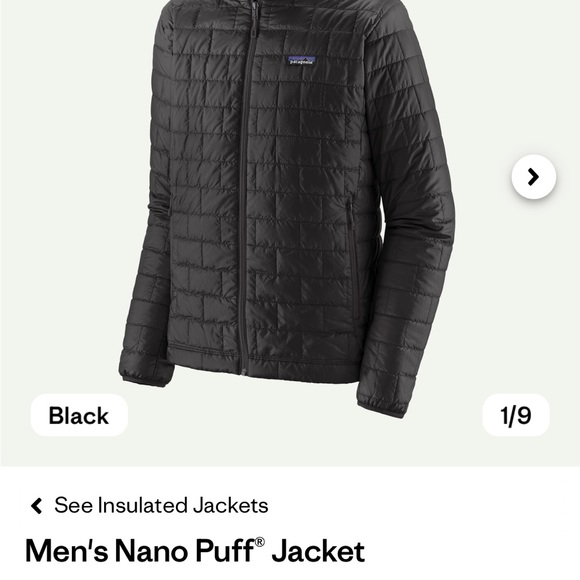 Men’s Patagonia Nano Puff Black Quilted Jacket - Picture 6 of 7